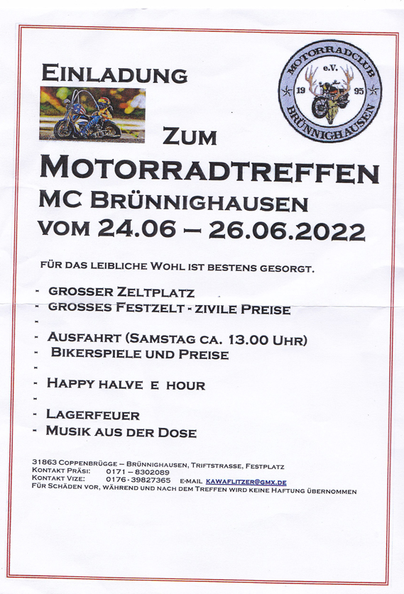 Einladung Treffen Br�nninghausen 2022